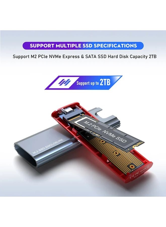 Grey M 2 Dual Protocol Hard Drive Docking Station NVMe SATA SSD Enclosure 10Gbps - Image 2